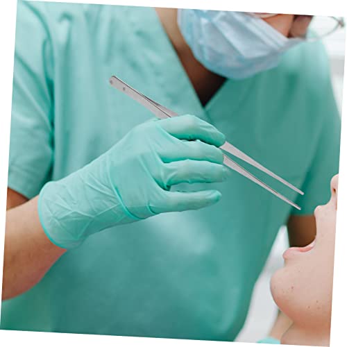 DOITOOL 2pcs Stainless Steel Straight Curved Tweezers Long Reptile Light Nippers Angled Feeding Tongs