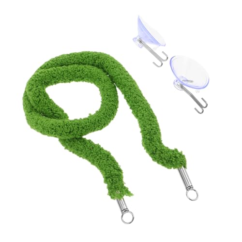 Reptile Climbing Rope and Terrarium Vine, 50cm Artificial Moss Swing for Lizard Habitat, Flexible Hanging Vine Accessory for Leopard Gecko and Reptile Tank
