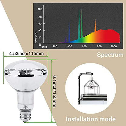MIXJOY 11 inch Dual Reptile Light Fixture with 160W&125 Reptile Heat Lamp Bulb, Each UVA UVB Reptile Light Bulb with Separate Switches, for Reptile and Amphibian Use