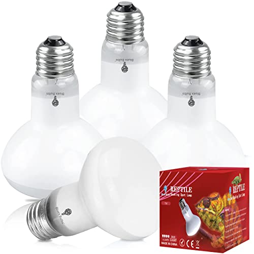 4 Pack 75-Watt Basking Light for Reptiles & Amphibians - Heat Lamp Bulbs for Glass Terrariums, Suitable for Bearded Dragons, Lizards, Iguanas - Broad Spectrum Reptile Basking Bulb