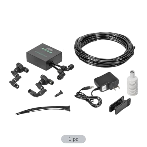 Reptile Misting System with US Plug, Programmable Automatic Mister Humidifier, 360° Adjustable Dual Nozzles, Smart Timer, Self-Priming Spray Kit for Terrariums