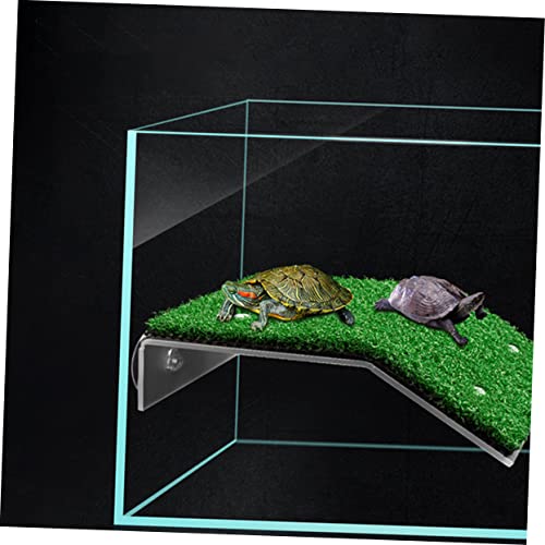 1pc Tortoise Climbing Ladder Basking Platform Simulated Grass for Aquarium Decor Turtle Resting Terrace and Ramp for Reptiles Easy to Clean and Pet Accessory