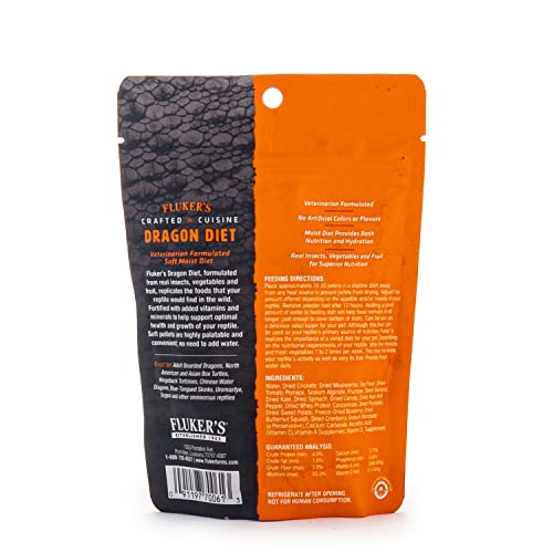 Fluker's Crafted Cuisine Diet, Adult Bearded Dragon and Omnivorous Reptile Food, Made with Crickets, Mealworms, Real Fruits & Veggies 6.75 oz - size: 6.75 Ounce (Pack of 1)