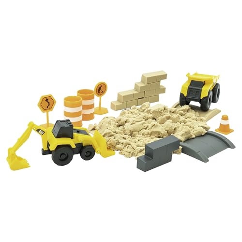 CAT Construction Toys, Dig N' Build Dirt Playset with 10 Oz of Compound, 2 Little Machine Vehicles, Ages 3+ - style: Dirt