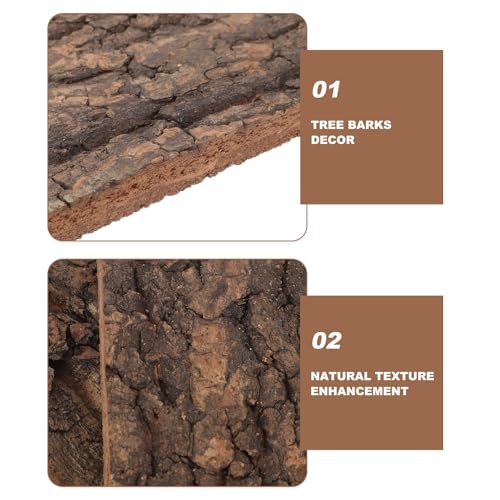 4pcs Reptile Tank Background: Cork Bark Background - Natural Tree Bark Sheet for Terrarium Decor Mossy Landscape Aquarium Setup