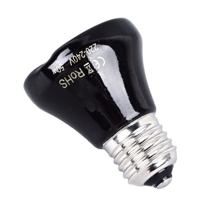 Ceramic Heat Emitter, Reptile Heat Bulbs, No Light Emitting Heat Bulbs, for Amphibian Terrarium, Bearded Dragon Lizard Snake Turtle, Brooder Coop Incubating Chicken (50w) - size: 50 Watts