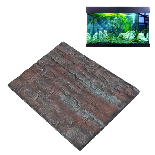 CDQL Aquarium Terrarium Background, Multipurpose 3D Reptile Background, Foam Aquarium Decor Backgrounds, Easy to Assemble for Reptiles Lizard Fish Frog (E) - size: E