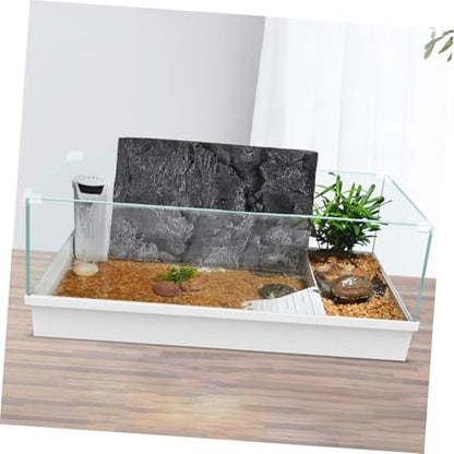 Toyvian 3D Reptile Tank Decoration Panel Large Turtle Tank Accessory Reptile Terrarium Dec