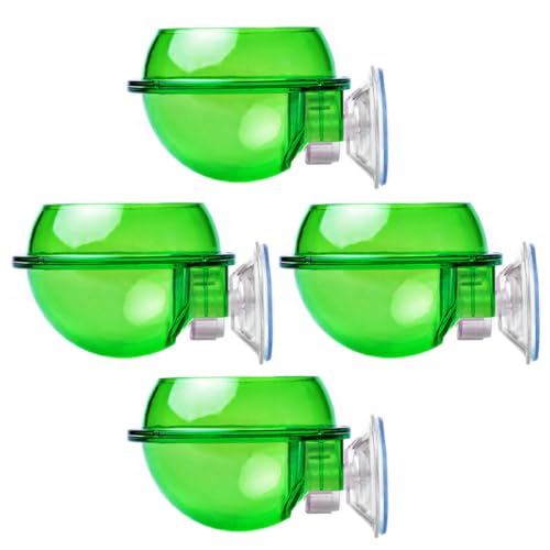 Healifty 4pcs Reptile Feeder and Drink Bowl with Suction Cup, Climbing Lizard Food Dish for Terrarium, Suitable for Chameleon, Gecko, and Bearded Dragon Feeding