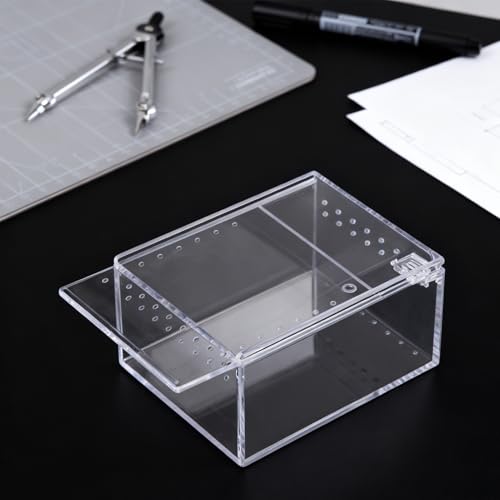 Spider Terrarium, Easy Observation, 10.5x8.5x6cm, Transparent Breeding Box, Frog Breeding Box, Portable and Convenient Enclosure, for Spiders, Snakes, Lizards, Frogs, Geckos