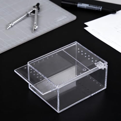 Spider Terrarium, Easy Observation, 10.5x8.5x6cm, Transparent Breeding Box, Frog Breeding Box, Portable and Convenient Enclosure, for Spiders, Snakes, Lizards, Frogs, Geckos