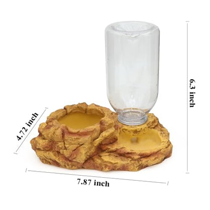 AQUA KT Reptile Escape Free Mealworm Feeding Bowl and Water Storage Feeder, 2 in 1 Reptile Feeder Kit for Amphibian Lizard Bearded Dragon Snake Feeding