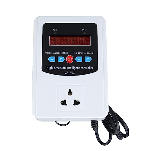 Digital Temperature Controller, 1500W 10A LCD Screen Temperature Controlled Outlet with Sensor, Thermostat for Reptiles Incubator Greenhouse Refrigerator(US Plug 110V)