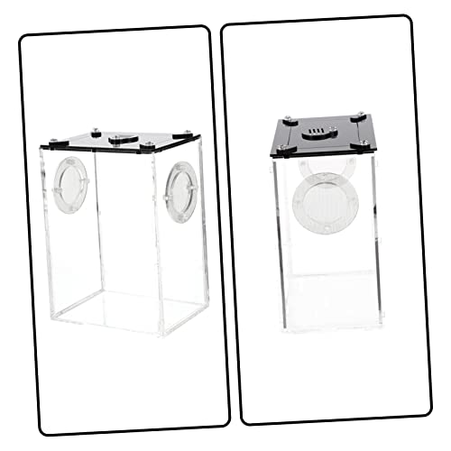 UKCOCO Transparent Acrylic Reptile Breeding Box for Snakes Geckos Tarantulas Small Pets Spacious Household Cage for Snails Frogs Crabs and Lizards