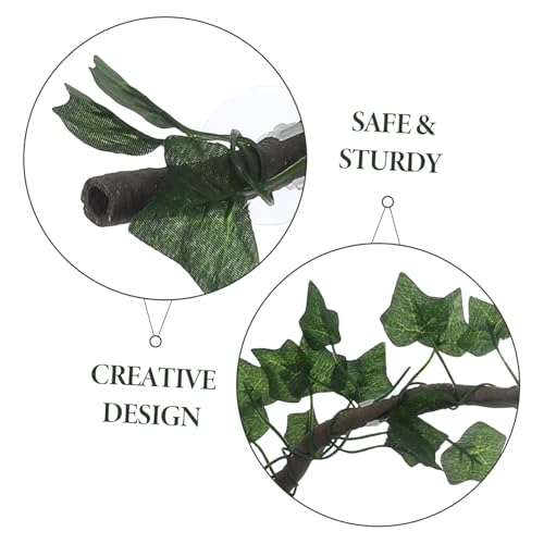 BESPORTBLE 1m Jungle Vines for Reptiles Flexible Artificial Habitat Decor with Suction Cups Includes Pu Vines and Leaves for Lizards Frogs Snakes and More Reptiles