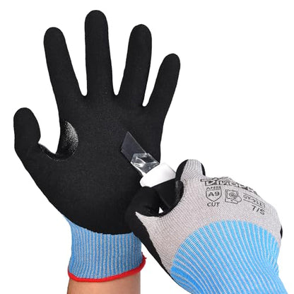 DINOPRO ANSI A9 Highest Level Cut Resistant Work Gloves for Extreme Protection,Cut Gloves with Reinforced Thumb, Non Slip,Breathable, Durable, Touch-screen,PFAS&Fiberglass Free, Grey 1 Pair (Large)