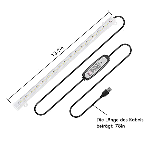 Sondiko Grow Light Strip, Full Spectrum Sunlike Auto ON&Off Grow Light Strip with 3/9/12H Timer&10 Dimmable Levels for Indoor Plants (13.2 inches Length) - size: Full Spectrum Sunlike Grow Light Strip