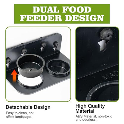 Gecko Feeding Ledge, Double Reptile Water Bowl Food Dish Reptile Feeder with 4PCS Suction Cup for Snake Bearded Dragon Tortoise