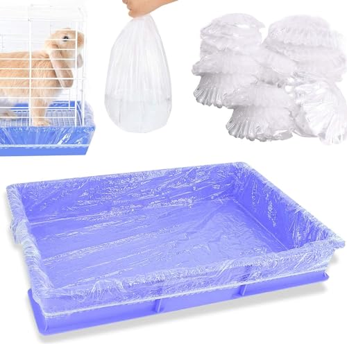 100 pcs Disposable Cage Liners, Clear Plastic Rabbit Cage Liner Bag, Universal Toilet Film for Bunny, Hamster, Totoro, Hedgehog, Guinea Pig and Small Animals (100pcs, 47in) - size: 100 count