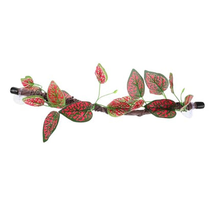 TOYANDONA Flexible Jungle Vines for Reptiles – Bendable Artificial Climbing Branches with Leaves and Suction Cup for Terrarium Habitat Decor for Lizards Snakes and Frogs – 1 Piece