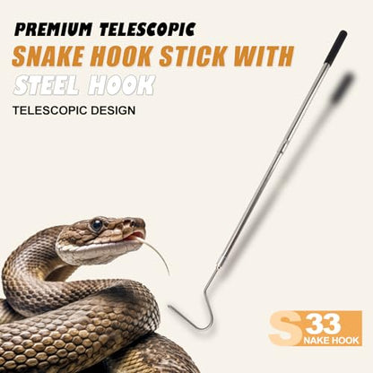 Snake Net, Snake Catcher Net, Rattlesnake Grabber Handling Tool, Reptile Catch Telescopic Pole Stick, Rattle Snake Removing and Catching Picker Tong, Snake Catcher Hook Grabber Handling Stick Trap Too