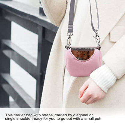 Pssopp Pet Carrier, Breathable Portable Pet Carrying Bag Small Pets Travel Bag Reptile Outdoor Bag for Hamster Gerbil Rat Ferret and Other Small Animals()