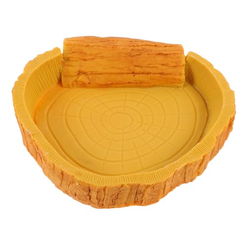 HANABASS Reptile Water Bowl and Food Basin for Tortoise Lizard Non- Design Stable Structure for Feeding and Drinking for Terrarium Decor and Reptile Care