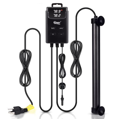 hygger Aquarium Heater,Submersible Fish Tank Heater with External Digital Display, Including Overheat & Leakage Protection and Temperature Sensor for Freshwater and Saltwater (200W for 26gal~40gal) - size: 200W for 26gal~40gal
