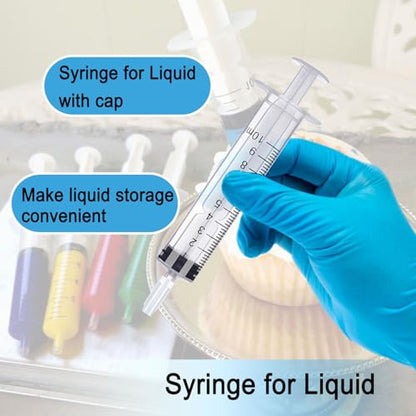 10ml Syringe for Liquid, 10cc Syringes Without Needle, Individually Wrapped, Pack of 12 - size: 10ml