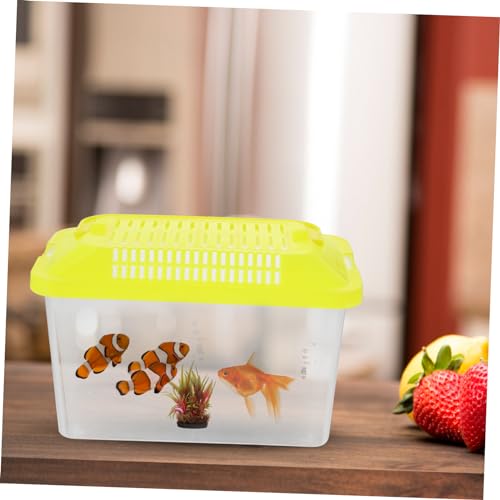 3pcs Plastic Turtle Fish Tank Hamster Cages Plastic Handheld Fish Tank Aquarium Divider Lizards Terrarium Tank Pet Lizard Habitat Pen Turtle Tank Large - color: Random Colorx3pcs, size: 15x11cmx3pcs
