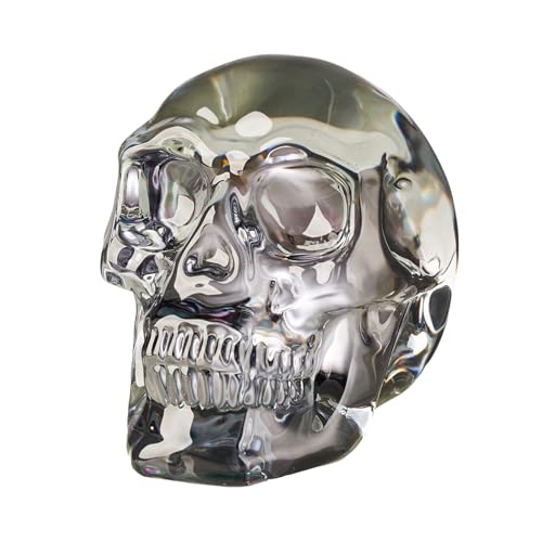 Glass Model Statue for Home Décor Crystal Skull Decorative Figurine for Men Women Husbands Halloween Head Figurine Decoration Gift (Silver Skull) - color: Silver Skull