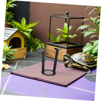 2pcs Reptile Lamp Bracket Adjustable Metal Lamp Stand for Terrarium Uvb Basking Light Holder Compatible Glass Enclosures for Lizards and Amphibians