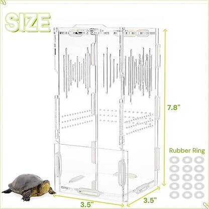 4"x4"x8" Jumping Spider Enclosure, Acrylic Tarantula Tank, Small Reptile Terrarium, Praying Mantis Habitat, Critter Keeper for Scorpion Isopod Iguana Leopard Gecko Frog Bearded Dragon