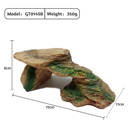 POPETPOP Turtle Basking Platform - Reptile Resting Habitat Ornament Resin Tortoise Climbing Platform Turtle Habitat Basking Rocks for Turtles Bearded Dragons Lizard