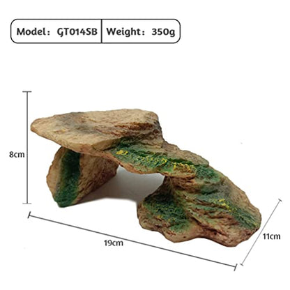 POPETPOP Turtle Basking Platform - Reptile Resting Habitat Ornament Resin Tortoise Climbing Platform Turtle Habitat Basking Rocks for Turtles Bearded Dragons Lizard