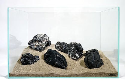 LANDEN Dark SEIRYU Stones Natural Rocks(17lbs, 3~11 inches,7-8pcs) for Aquarium, Paludarium, Terrariums, Landscaping Rocks, Decorative Aquarium Rocks - size: 08 Dark Seiryu Stones(3-11inch,17lbs)