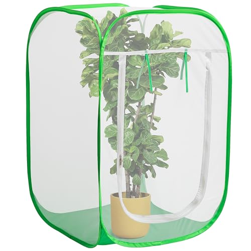 24" x 24" x 36" Pop Up Garden Mesh Plant Cover, Plant Protectors Mesh Plant Enclosure, Garden Net Cage Pest Protection Guard Tent with Storage Bag for Protect Plant Vegetable Fruit from Birds Insects - color: 24 X 24 X 36 Inch