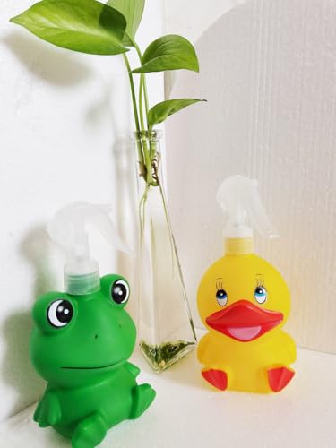 Cute Plastic Spray Bottle Duck Frog Cartoon Animal Plant Sprayer Cleaning Liquid Spray Bottle, Empty Bottles for Flowers Plants Gardens, Cleaning Houses and Cars (frog) - color: frog