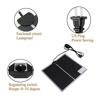 Reptile Heat Pad Under Tank Heater Terrarium Heating Mat for Snakes Lizards Turtles PET Tear Tough Safe (14W) - size: 14W