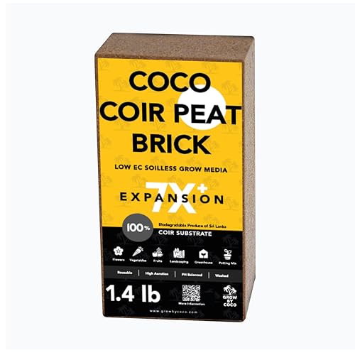 Coco Coir 650g Brick - Premium Organic Coco Peat Brick for Garden Soil & Potting Mixes-Seed Starter Soil, Coconut Fiber Substrate Mixes with Potting Soil for Indoor Plants & Outdoor Plants