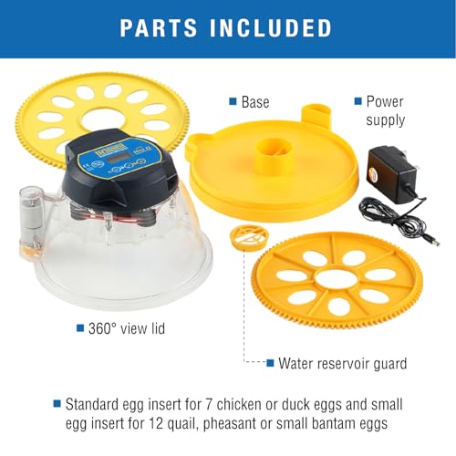Brinsea Mini II Advance & Insert, Egg Incubator with Automatic Egg Turning and Temperature Control for Hatching 7 Eggs or up to 12 with Insert, Ideal Incubator for Hobbyists and More - size: 7 Eggs with extra insert