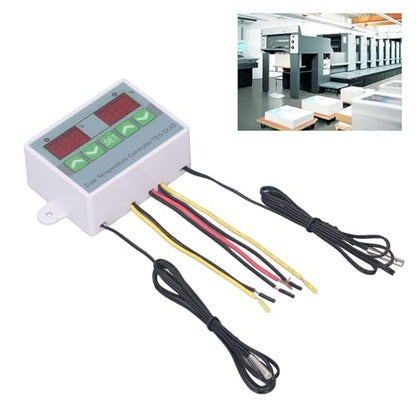 Dual Temperature Thermostat for Reptile Tank, -50℃ to 110℃ Digital Thermostat with Data Storage for Reptile Refrigerator Freezer (DC12V)