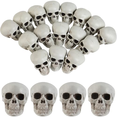 20 Pcs Halloween Skulls Realistic Looking Skulls Skeleton Head for Halloween Bar Home Table Decoration Model Human Skeleton Statue (1.6 x 1.8 x 2.3 Inches)