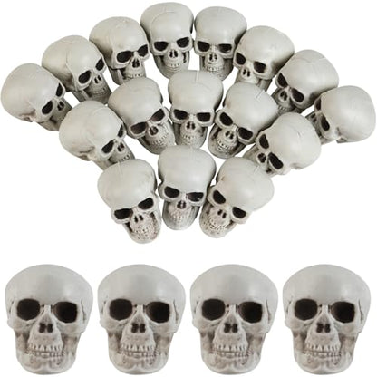 20 Pcs Halloween Skulls Realistic Looking Skulls Skeleton Head for Halloween Bar Home Table Decoration Model Human Skeleton Statue (1.6 x 1.8 x 2.3 Inches)
