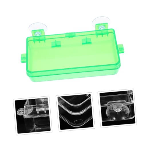 Pet Reptile Feeder Suction Cup Gecko Food and Water Bowl Escapeproof and Easy to Basin - color: Light Green, size: 13.50X6.50X3.50CM