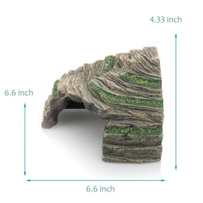 Reptile Hide Terrarium Decor Resin Reptile Hideouts Cave Habitat Decor for Gecko Leopard Lizards Turtle (Medium-A) - size: Medium-A