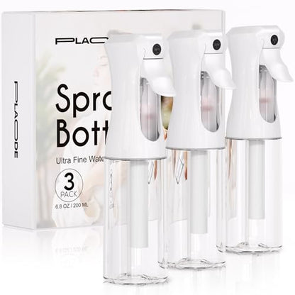 3 Pack Continuous Spray Bottles - Ultra Fine Mist Sprayer, Refillable Water Sprayer for Hairstyling, Plants, Pets, Cleaning, Skincare (6.8 OZ/200ML,White) - color: 3 Pack White, size: (3-Pack)-6.8 Oz