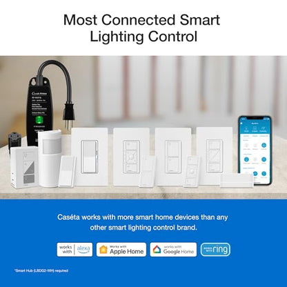 Lutron Outdoor Smart Plug for Caseta Smart Lighting, Summer Patio, Backyard Outdoor Lights & Motors, 15A LED Fixtures & 1/2 HP Motors, PD-15OUT-BL, Black - style: Smart Outdoor Plug