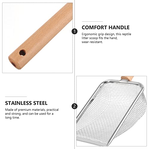 Ipetboom Reptile Litter Scoop Shovel for Easy Waste Cleaning for Turtles Lizards Snakes and More Comfortable Handle for Efficient Use Design with Fine Mesh for Filtration