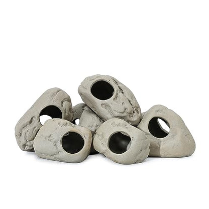 ALEGI Aquarium Rock Cave Decor for Shrimp Cichlid Hiding Breeding (Set 8) - style: Set 8